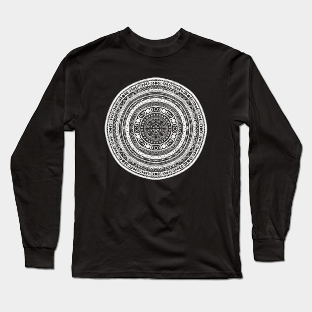 Moon Mandala Long Sleeve T-Shirt by bubbsnugg